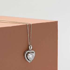 Silver Sparkling Heart Pendant