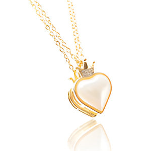 White pearl heart pendant
