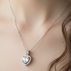 Silver Sparkling Heart Pendant