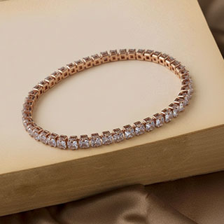 Rose Crystal Golden Bracelet