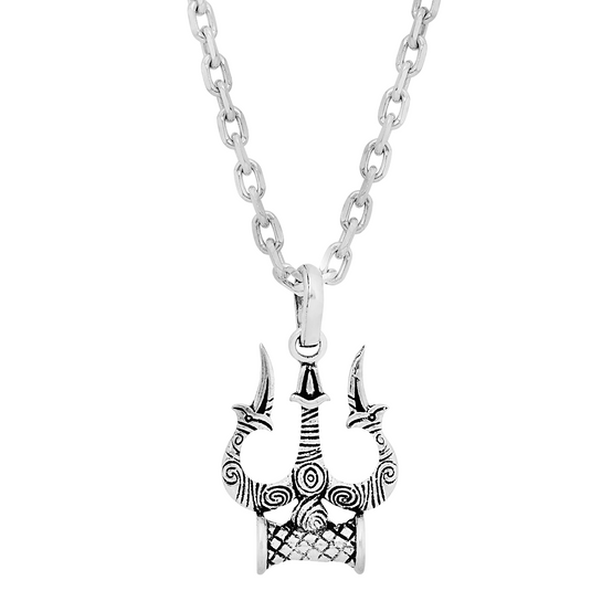 Silver Trishul Eternity Pendant