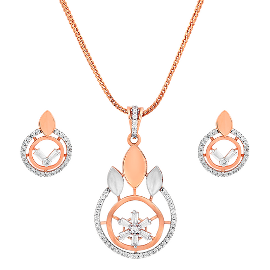 Rose gold Mystic Moonstone Pendant Set