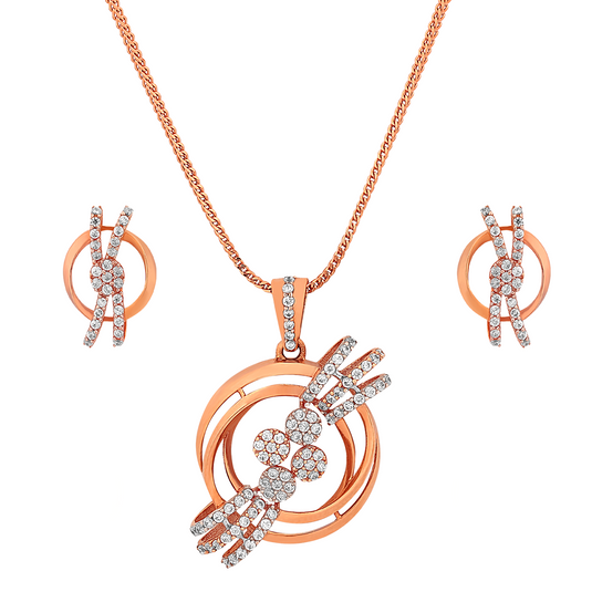 Rose Gold Luxe Diamond Halo Necklace Set