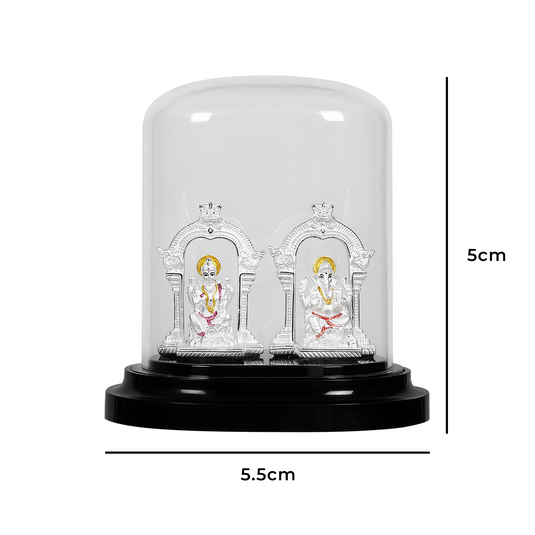 Silver Laxmi Ganesh pair for wealth