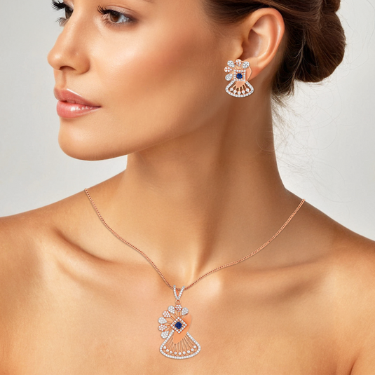 Rose gold Serenity Charm Necklace Set